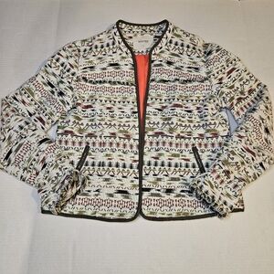 Southwestern Womens Jacket XL Bonobo Jeans Zip Up Fringe Cuff